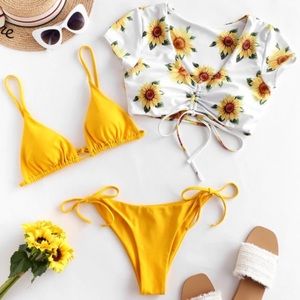 Three Piece Sunflower-Mustard Bikini